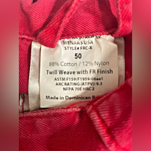 Wenaas Coveralls Halliburton US 50 Reg Oil Rig Work Red Jumpsuit Antiflame | X2 - Picture 3 of 5